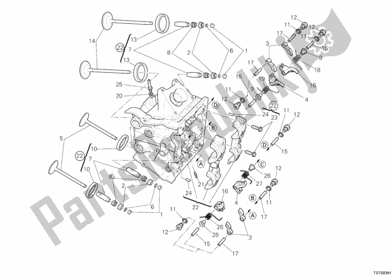 Toutes les pièces pour le Culasse Horizontale du Ducati Multistrada 1200 ABS USA 2012